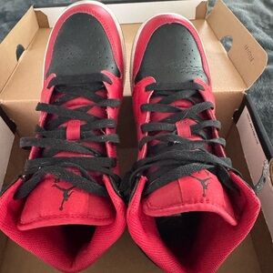 Jordan Kids' Black and Red Sneakers